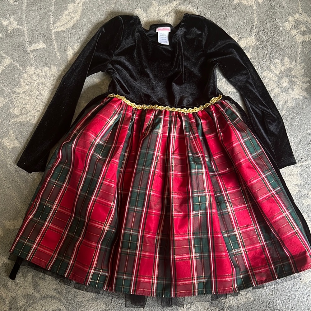 🎄Euc girls Youngland Christmas holiday dress size 6x tulle velvet bodice